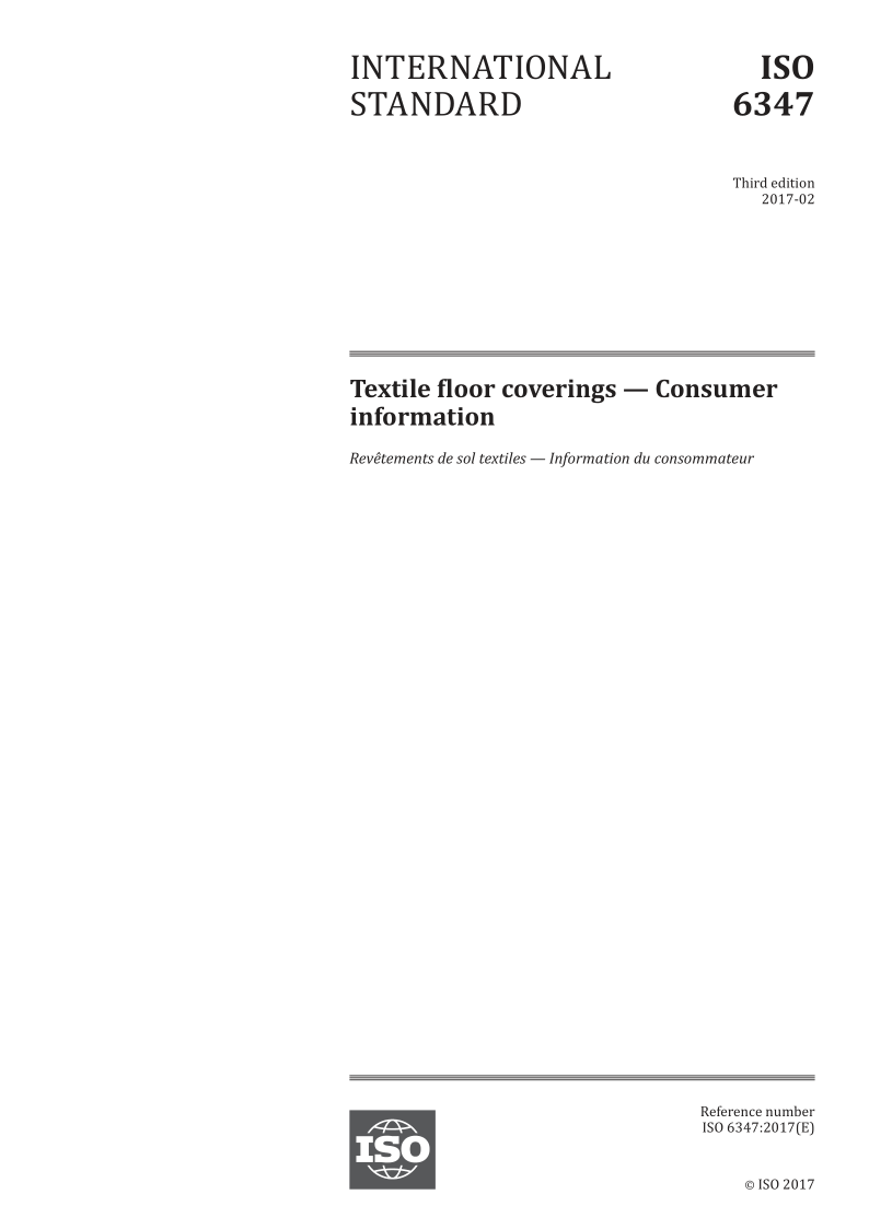 ISO 6347-2017 Textile floor coverings -- Consumer information