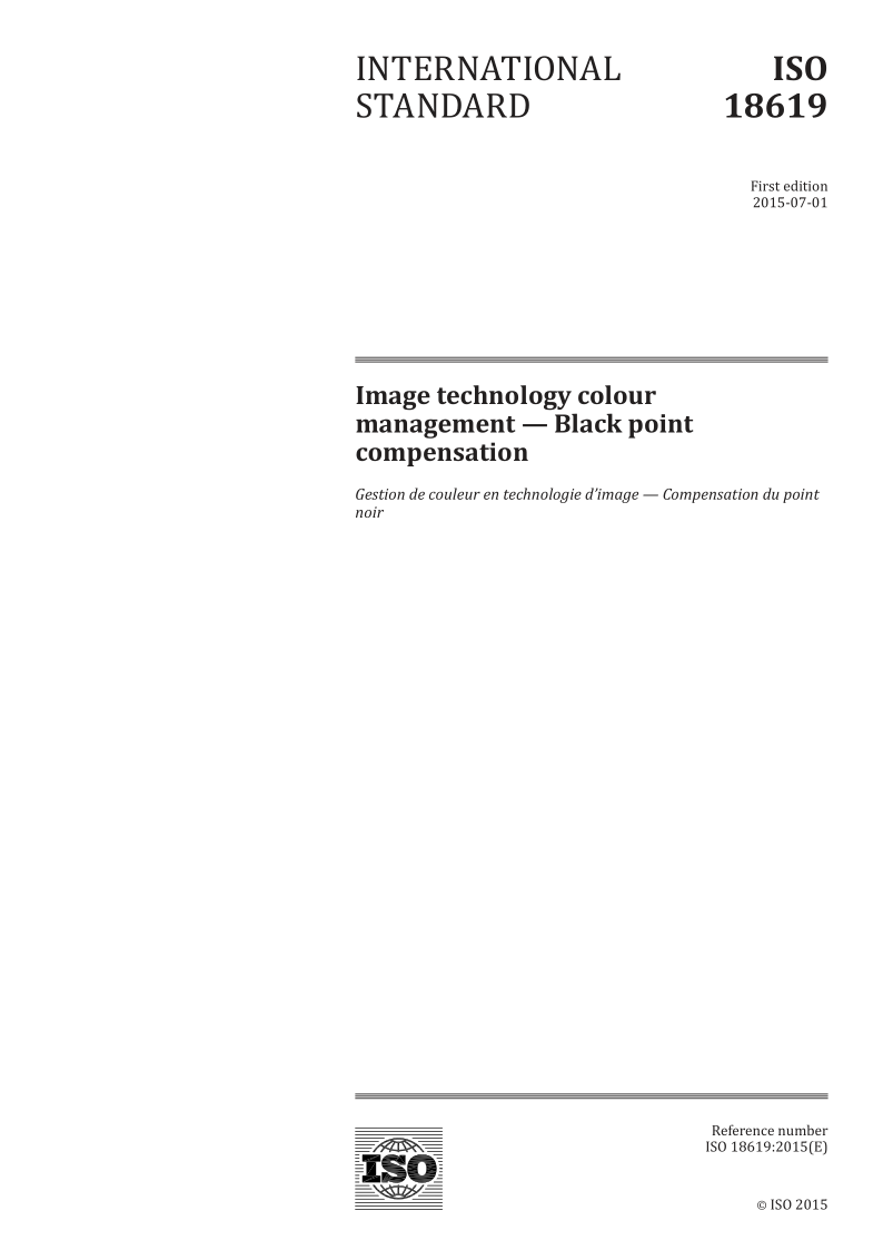 ISO 18619-2015 Image technology colour management -- Black point compensation