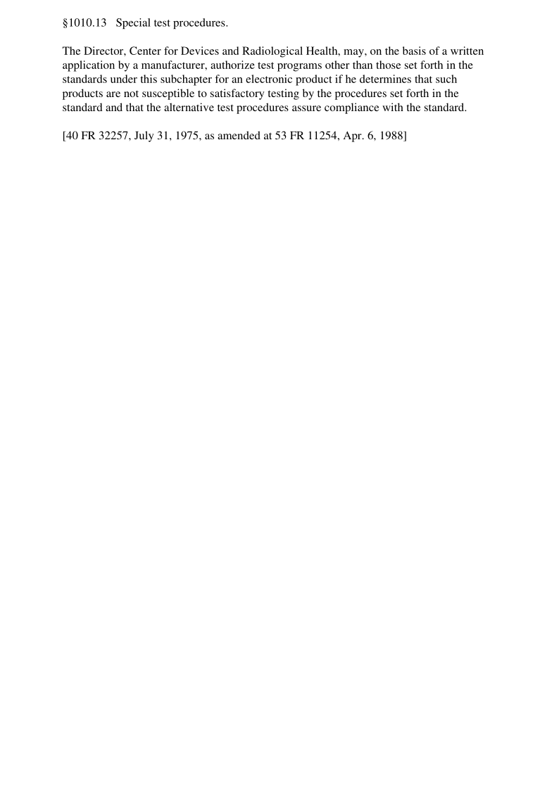 21CFR 1010.13-2018 Special test procedures.